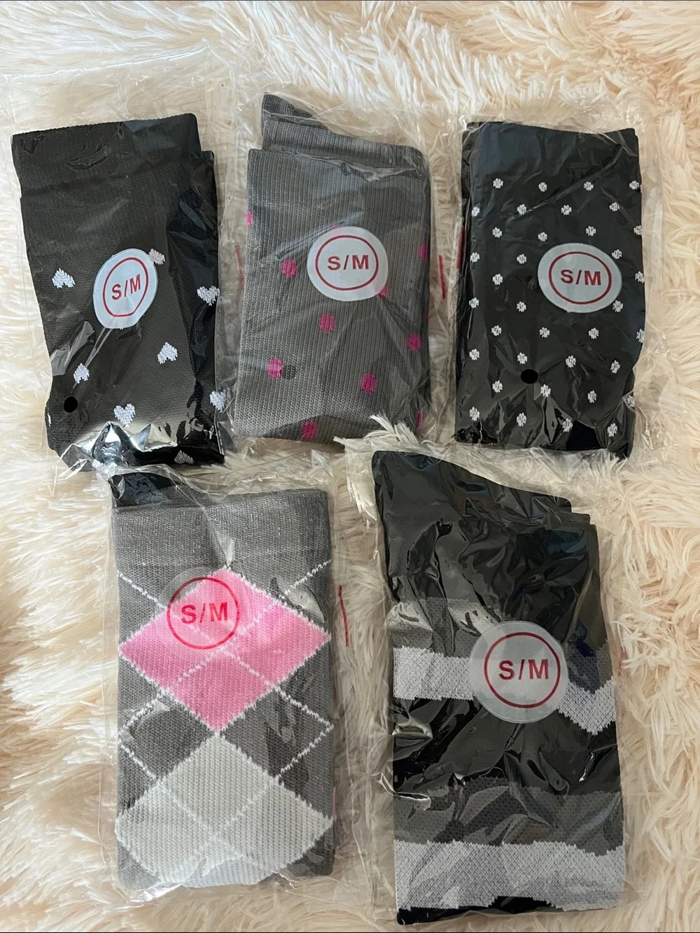 Pack of 5 Pairs Graduated Compression Socks Women & Men Circulation